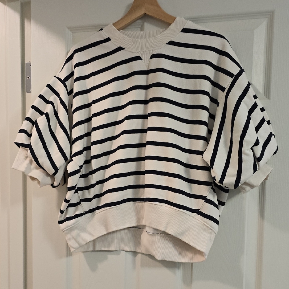 Striped Black and White Oversized Sweatshirt